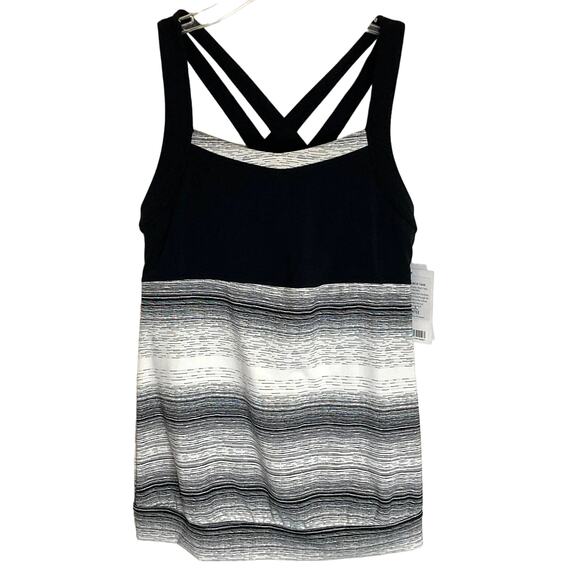 NWT Athleta Stride Crunch And Punch Tank Top Cross Strappy Back Coloblock Small - Picture 4 of 16
